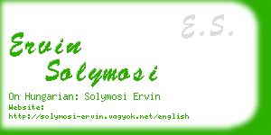 ervin solymosi business card